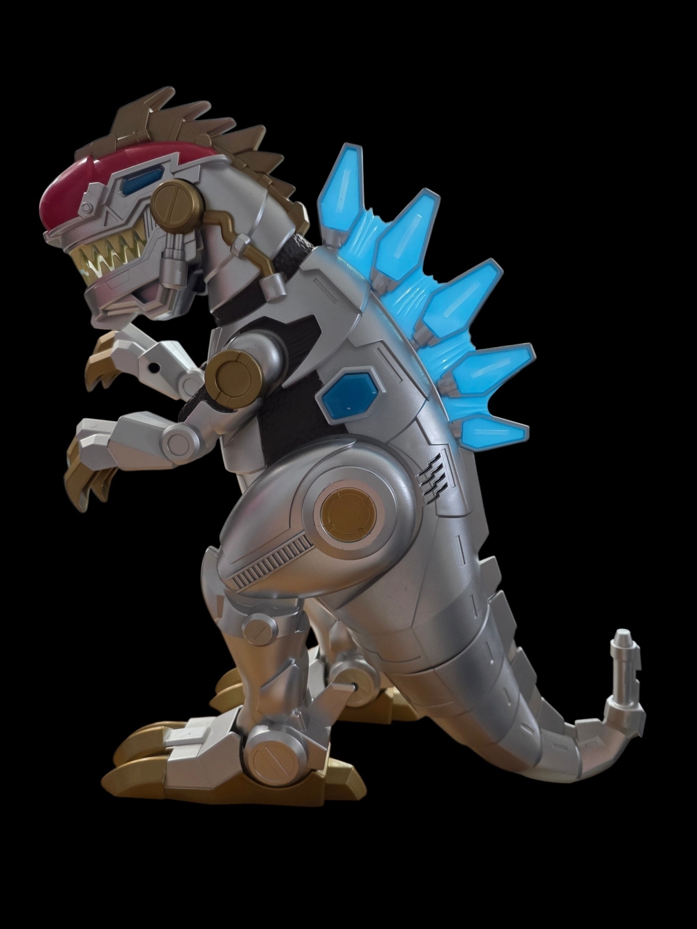 Silver and Blue Robotic Dino Action Figure - Kids Playset